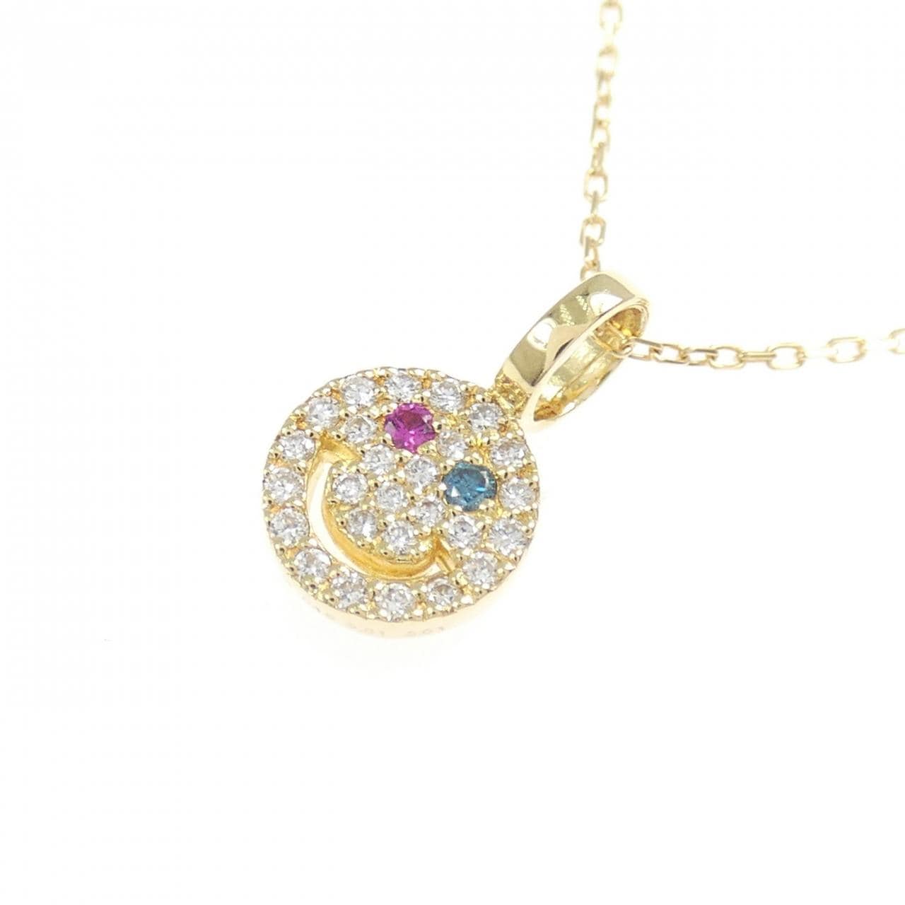 K18YG スマイル ルビー ネックレス 0.01CT