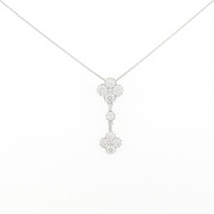 K18WG フラワー ダイヤモンド ネックレス 0.98CT