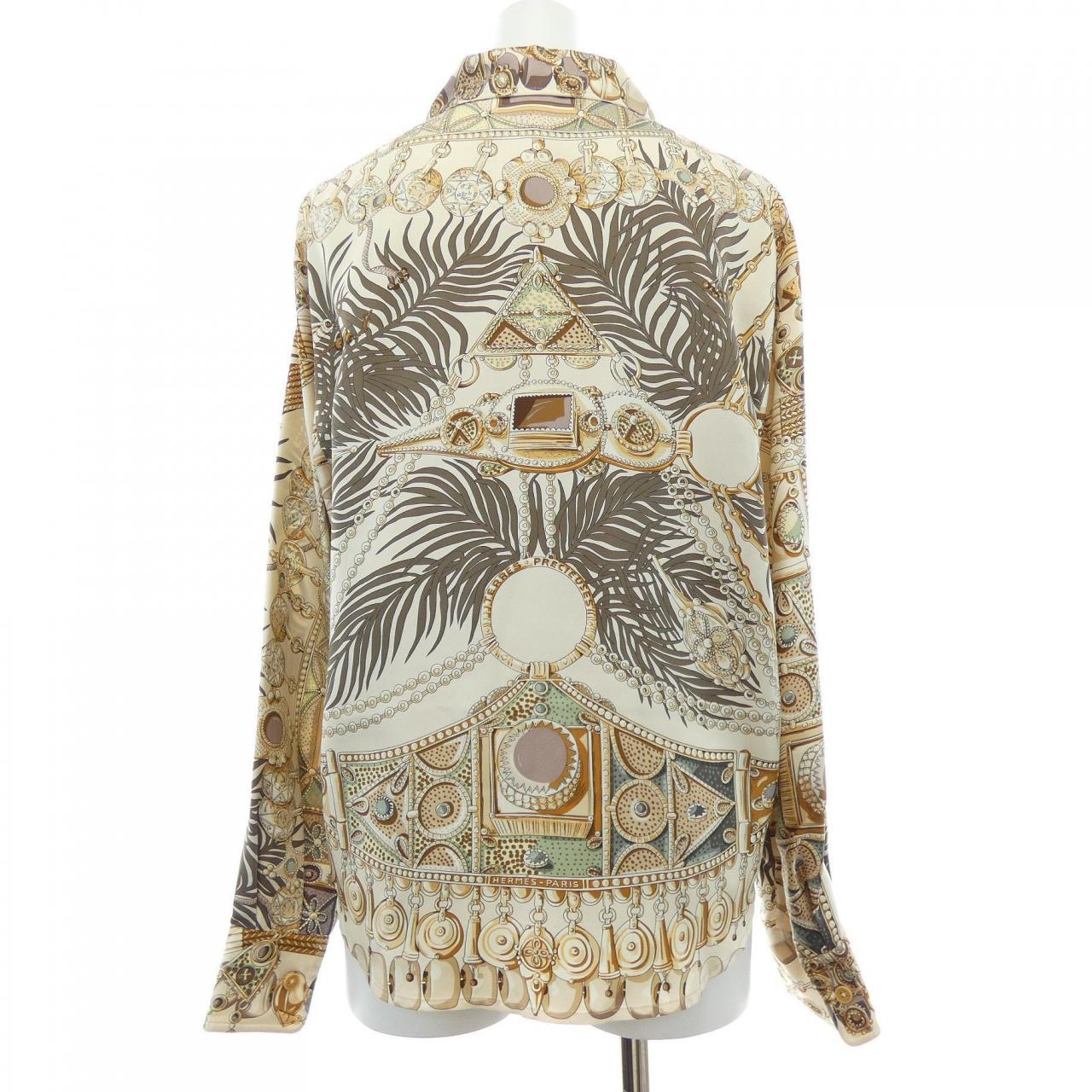 【ヴィンテージ】エルメス HERMES TERRES PRECIEUSES ツイルレーヌ. シャツ