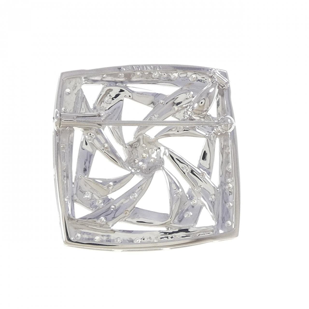 K18WG ダイヤモンド ブローチ 0.70CT