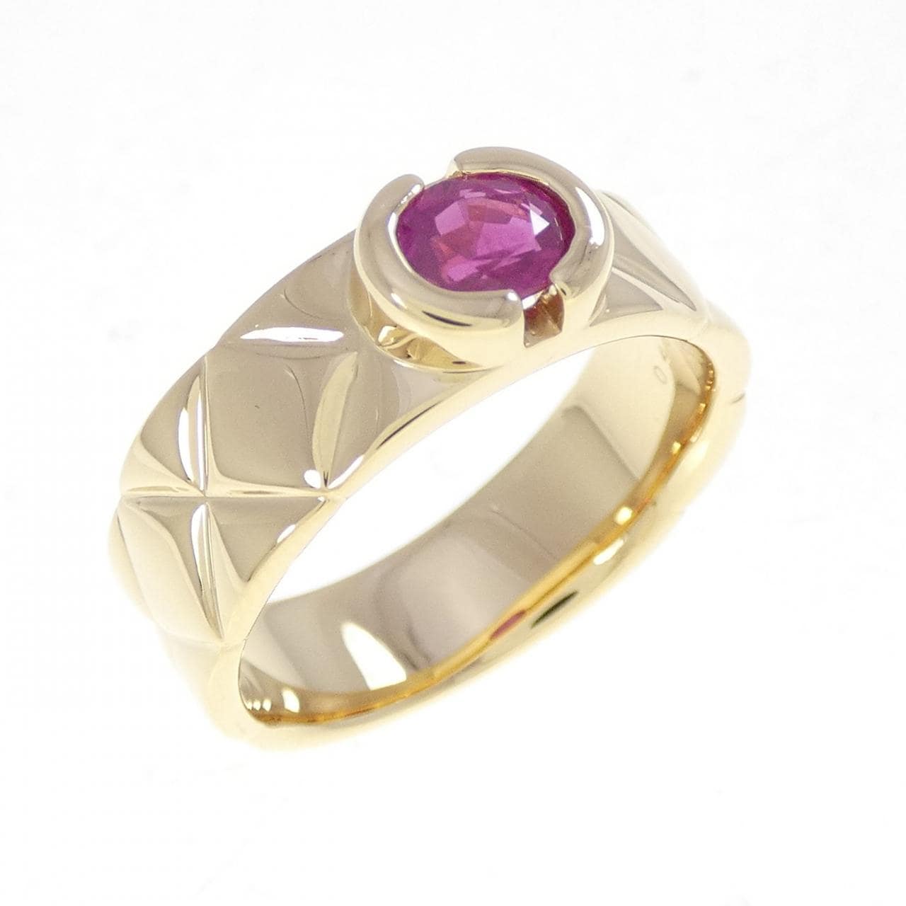 K18YG ルビー リング 0.48CT