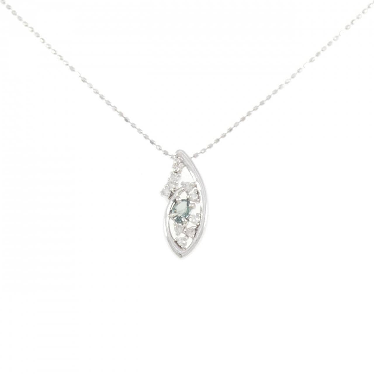 K18WG アレキサンドライト ネックレス 0.12CT
