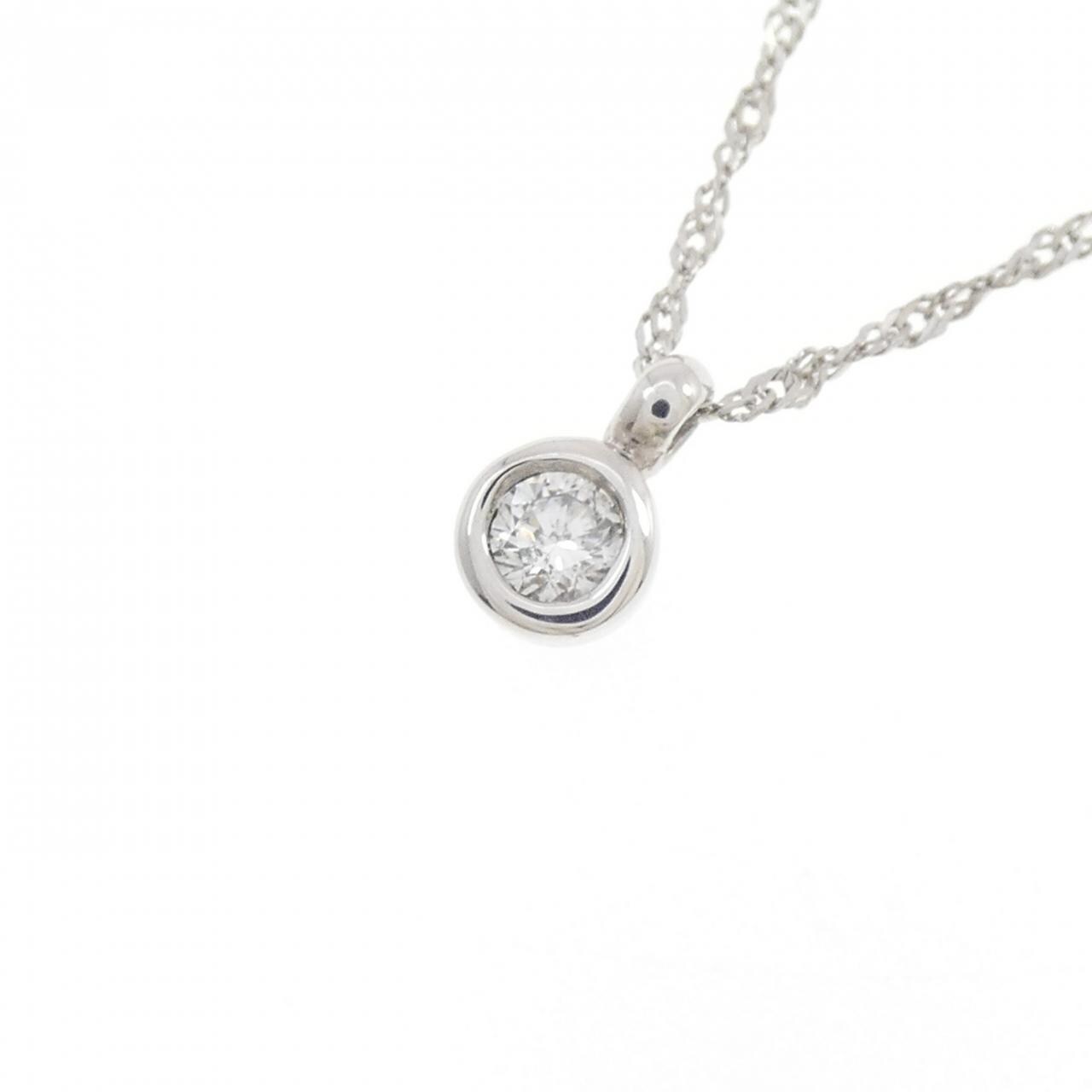 PT900/PT850 ソリティア ダイヤモンド ネックレス 0.10CT