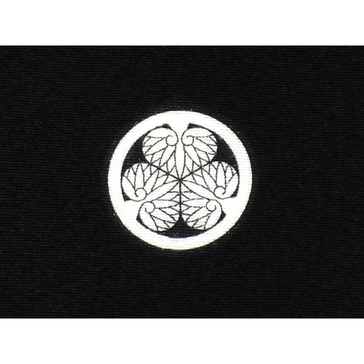 Tomesode Yamaguchi bijutu Orimono Circle with Three Aoi, Body Lining and Hiyoku Polyester