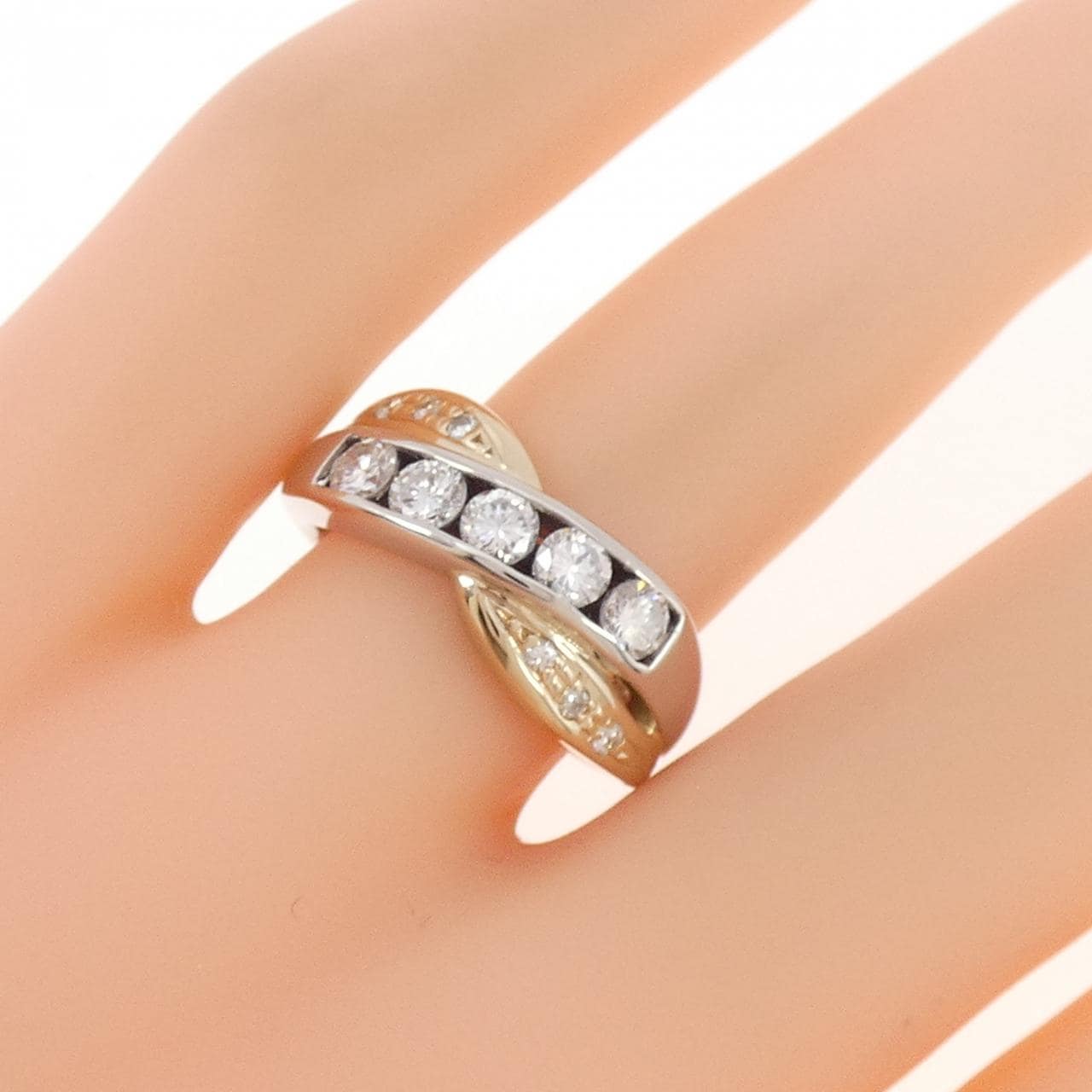 PT900/K18YG ダイヤモンド リング 0.65CT