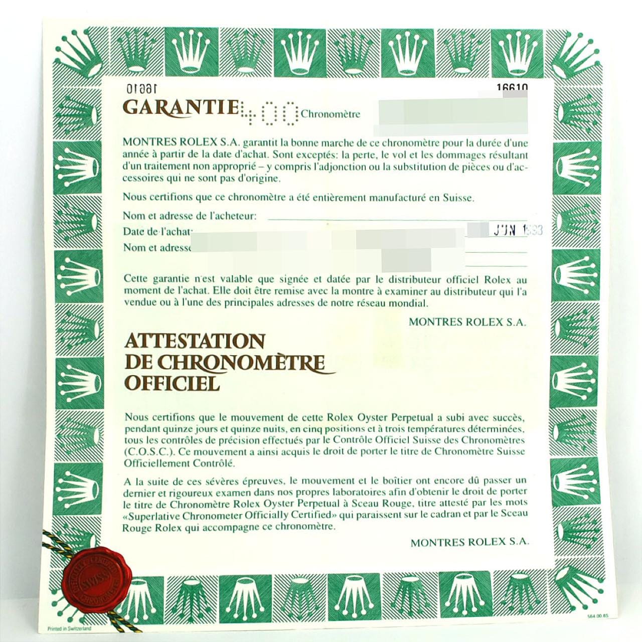 ロレックス サブマリーナーデイト 16610 SS 自動巻 U番