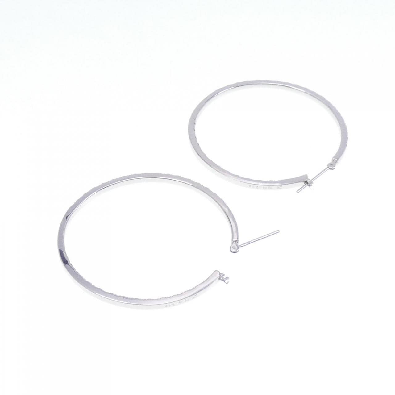 K18WG hoop Diamond earrings 0.38CT