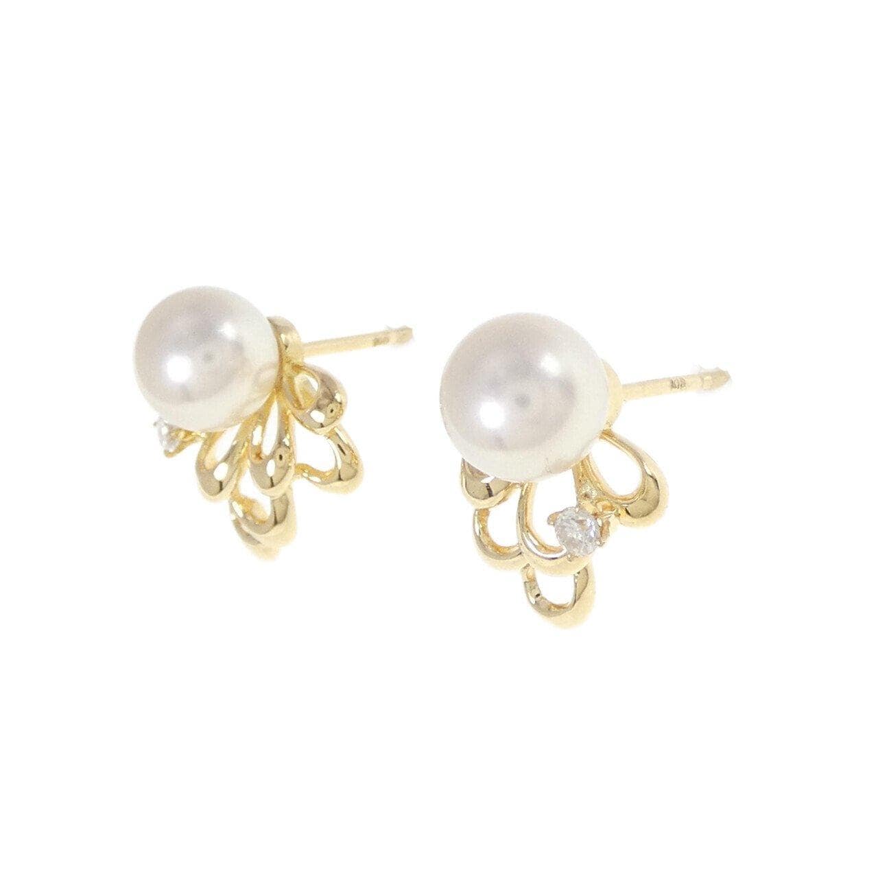 K18YG Akoya pearl earrings 7.3mm