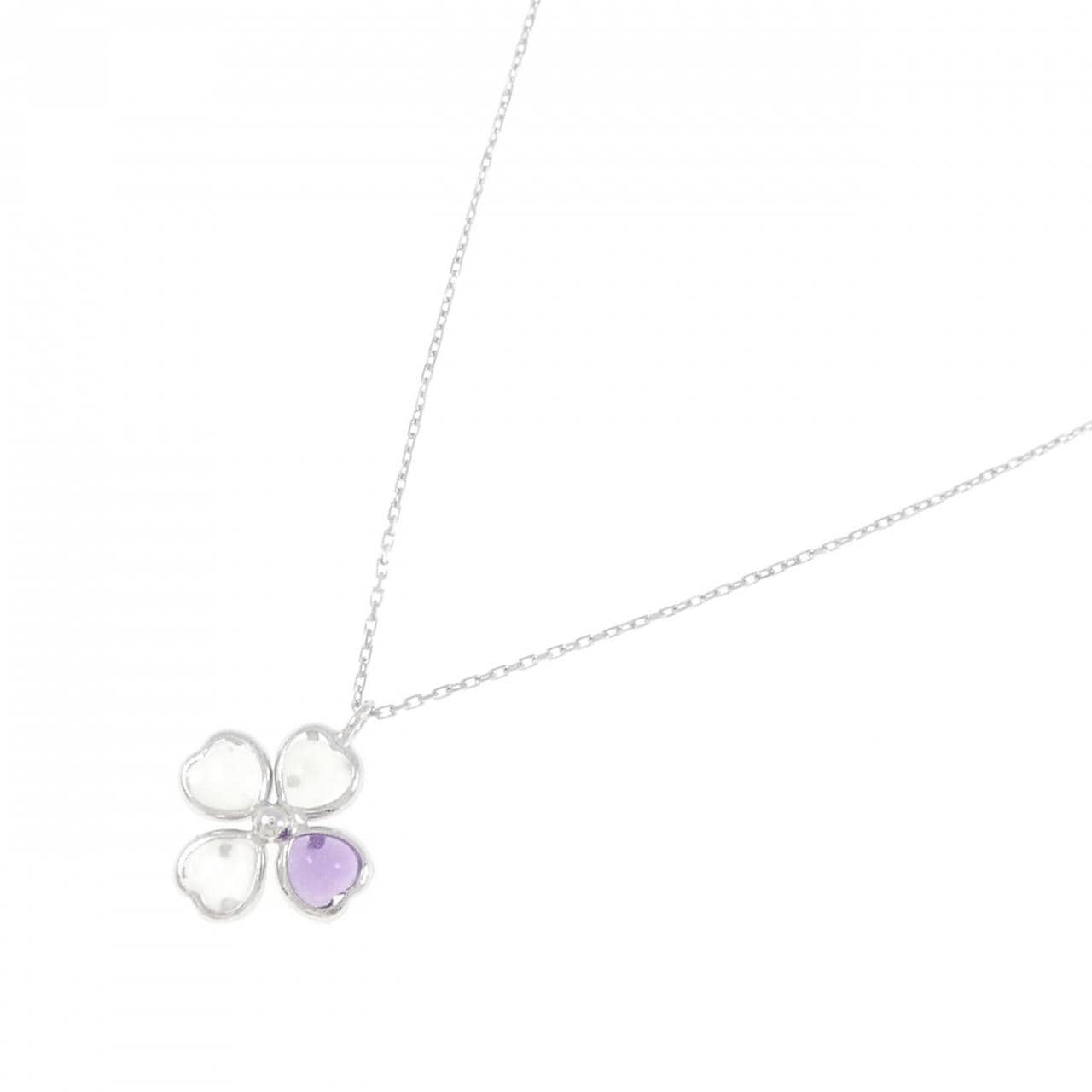 [BRAND NEW] K10WG Flower Moonstone Necklace