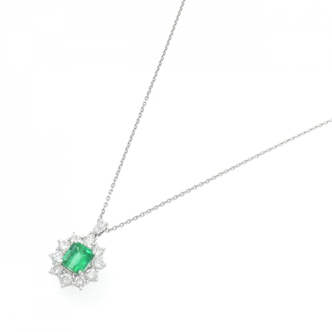 PT900/PT850 エメラルド ネックレス 1.40CT コロンビア産