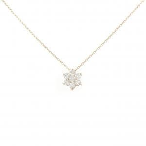 K18PG フラワー ダイヤモンド ネックレス 0.20CT