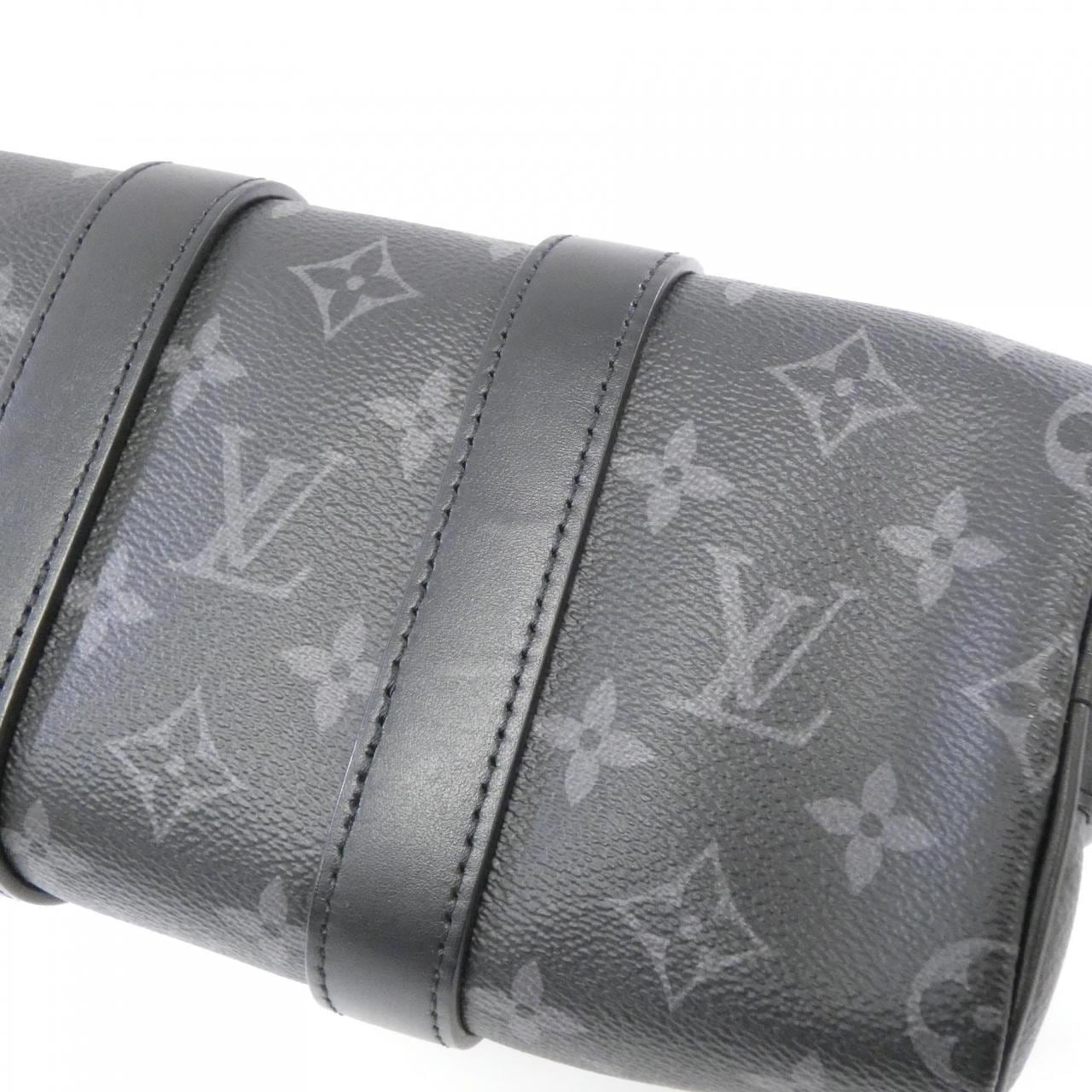 LOUIS VUITTON Monogram Eclipse Reverse Keepall Bandouliere 25 公分 M46271 波士頓包