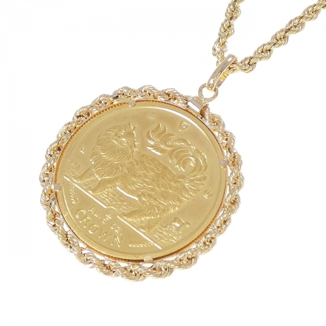 K18YG(枠)/18KTYG コイン ネックレス