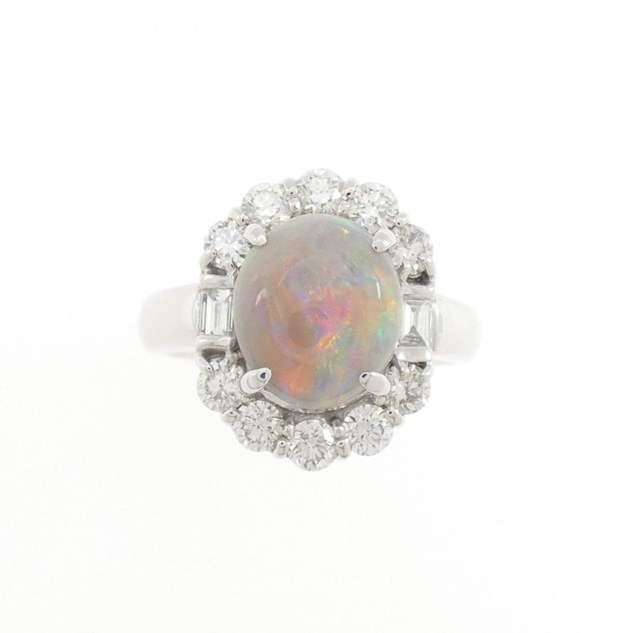 K18WG ブラックオパール リング 2.33CT
