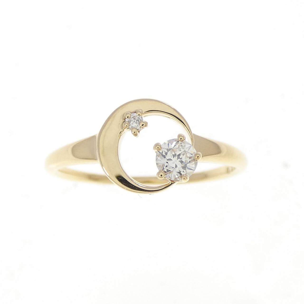 K18YG ムーン ダイヤモンド リング 0.117CT