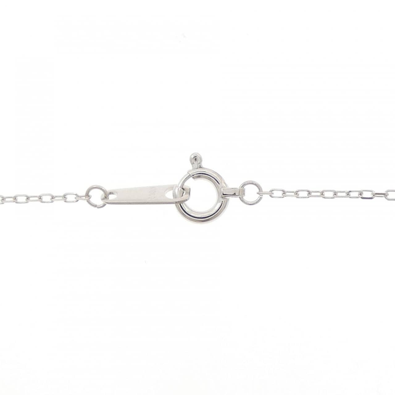 K10WG ハート×フラワー ダイヤモンド ネックレス 0.02CT