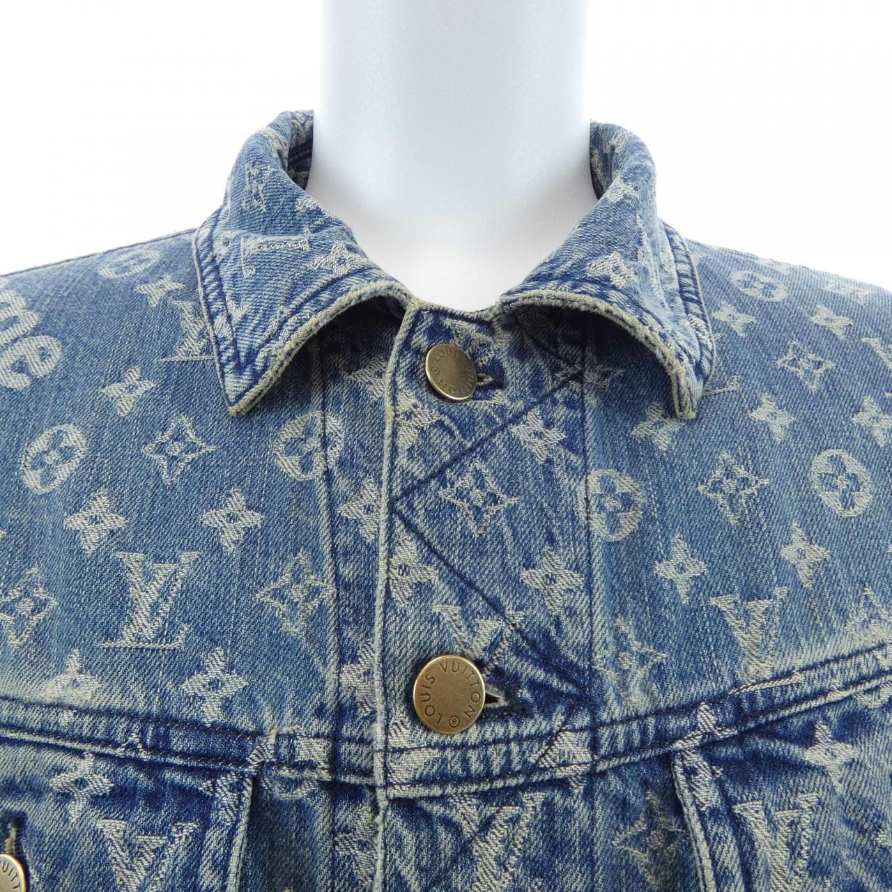 ルイヴィトン LOUIS VUITTON JACQUAD DENIM TRUCKER HDA91WALL SUPREME デニムジャケット