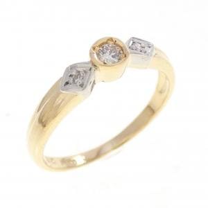K18YG/PT900 ダイヤモンド リング 0.072CT