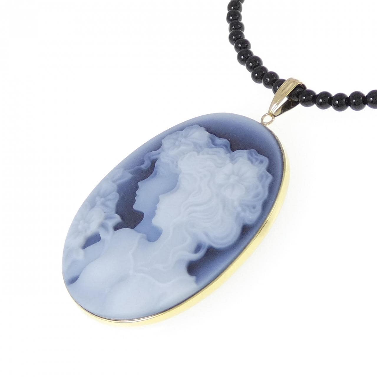 K18YG Agate Cameo Necklace