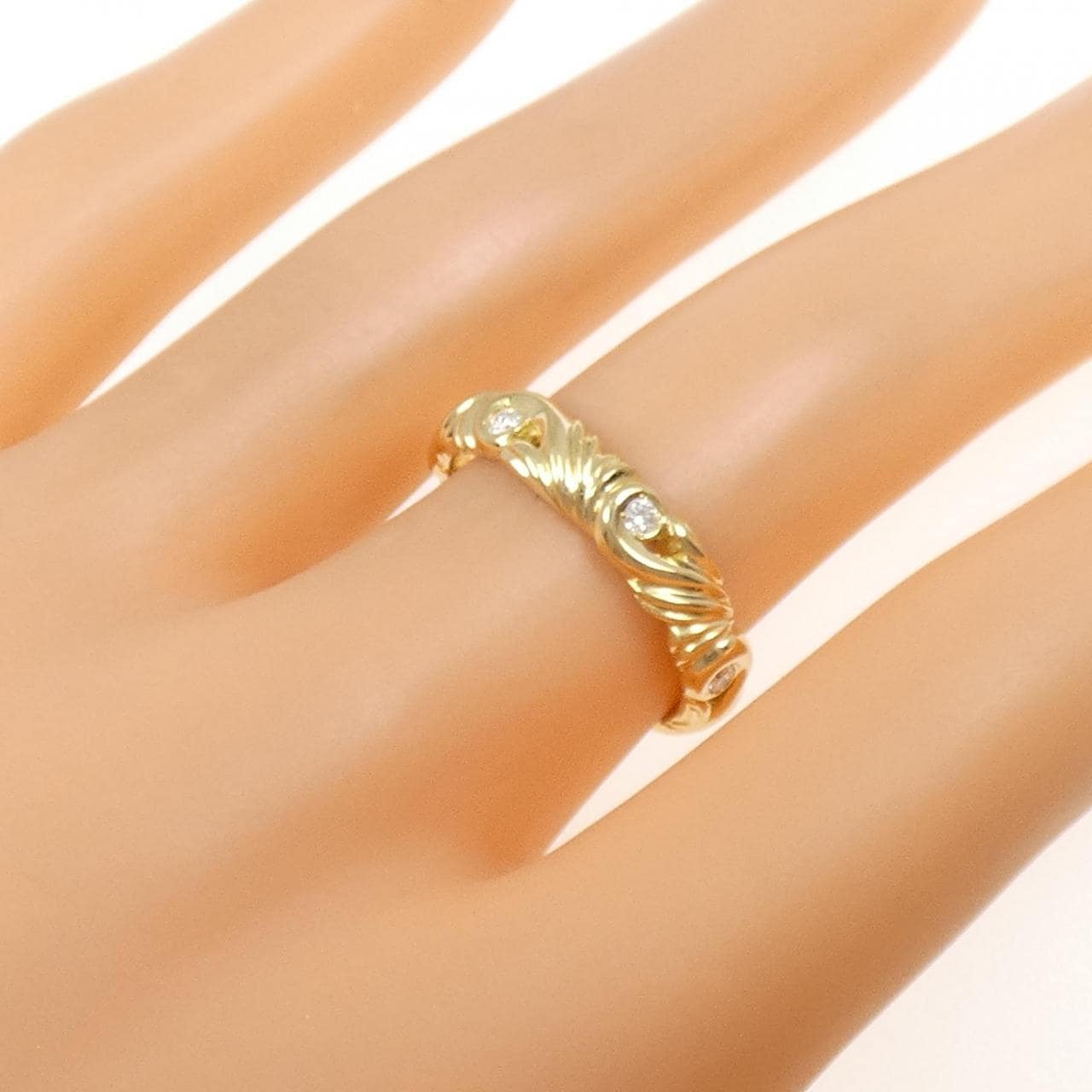 K18YG ダイヤモンド リング 0.137CT