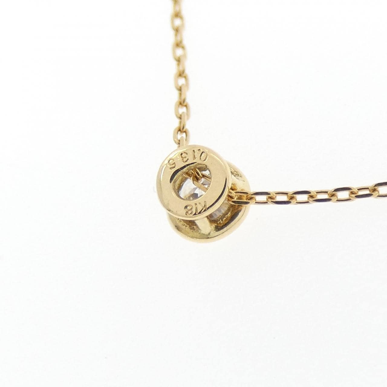 K18YG ソリティア ダイヤモンド ネックレス 0.135CT
