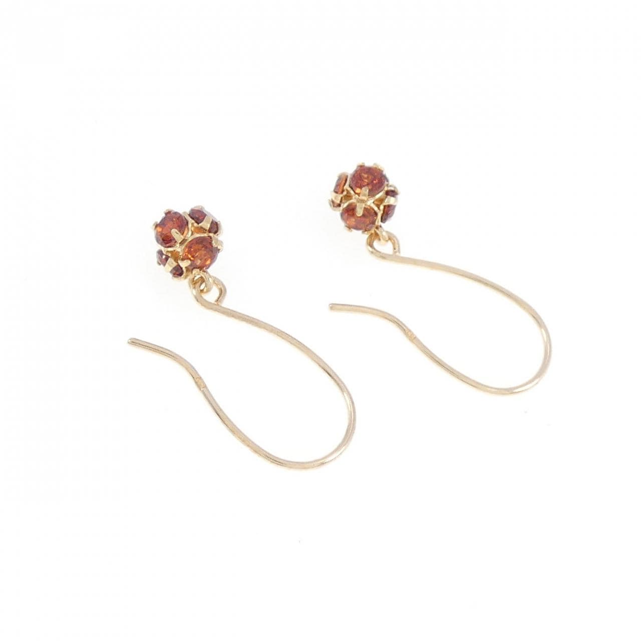 [BRAND NEW] K10YG Garnet earrings