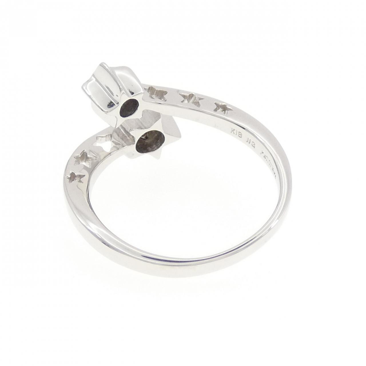 K18WG スター ダイヤモンド リング 0.15CT
