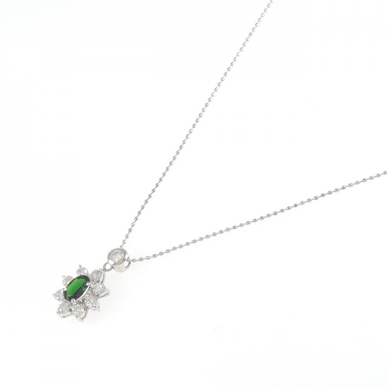 PT900/PT850 グリーンガーネット ネックレス 0.44CT