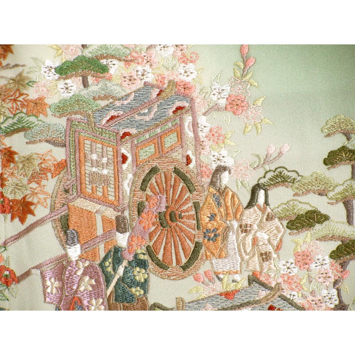 色留袖　刺繍加工ボカシ染　訪問着兼用　蔦