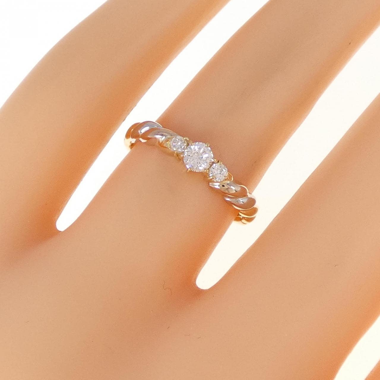 K18YG/PT/K18PG Diamond ring 0.21CT