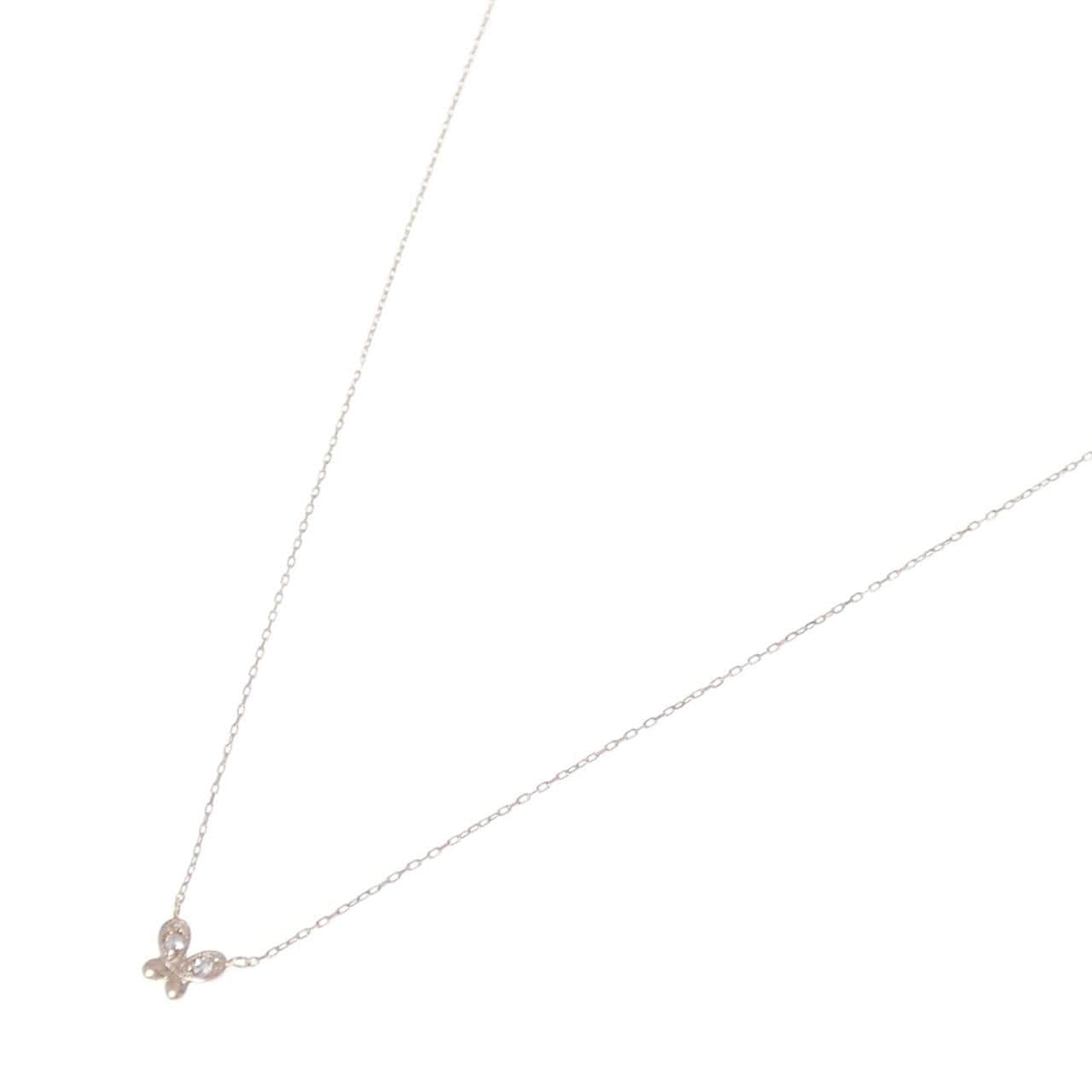 K10PG バタフライ ダイヤモンド ネックレス