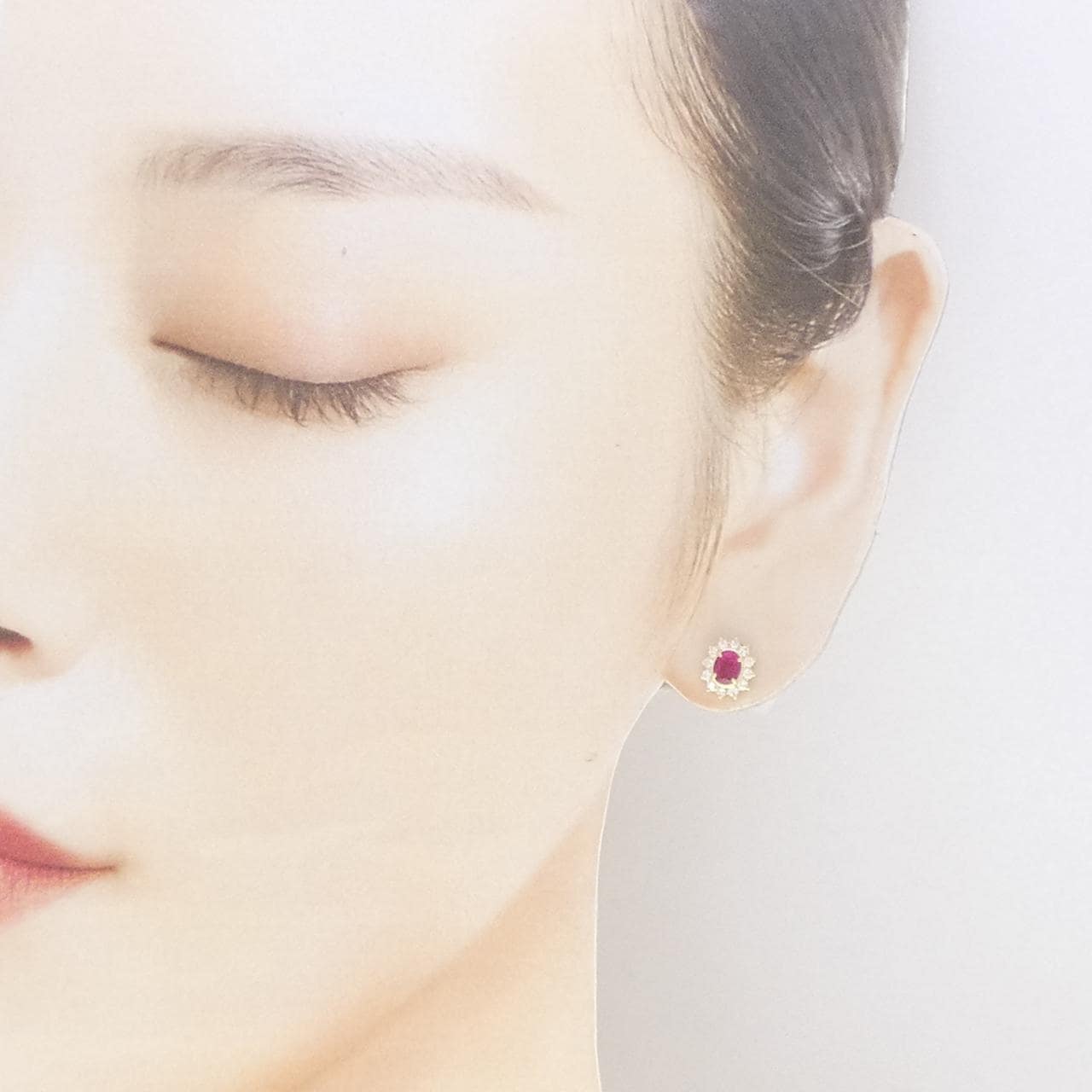K18YG ルビー ピアス