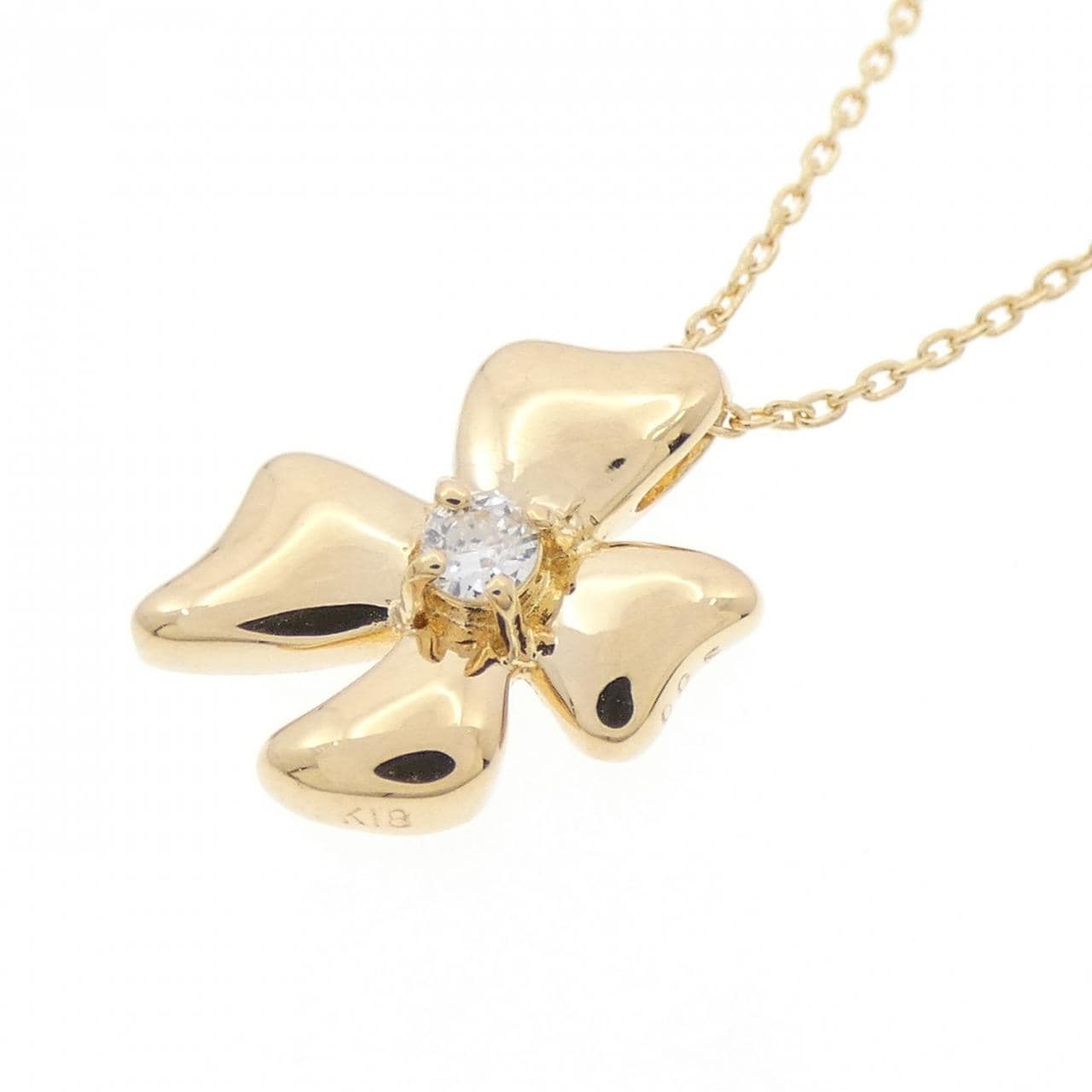 K18YG 花朵钻石项链 0.05CT