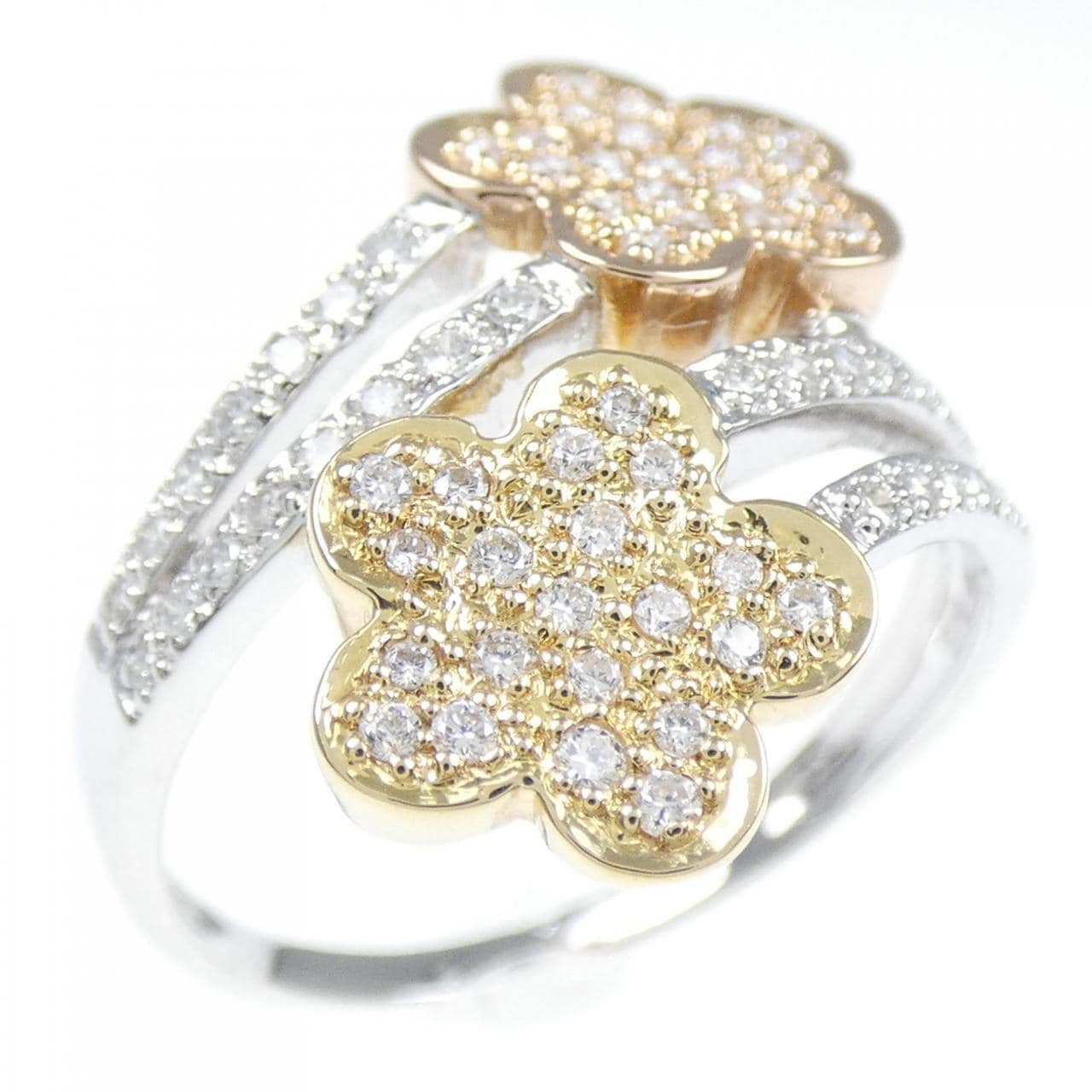 K18 three-color flower Diamond ring 0.30CT