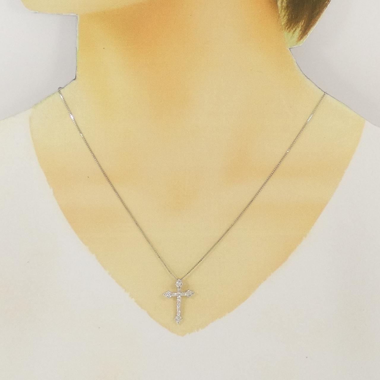 PT900/PT850 クロス ダイヤモンド ネックレス 0.5CT
