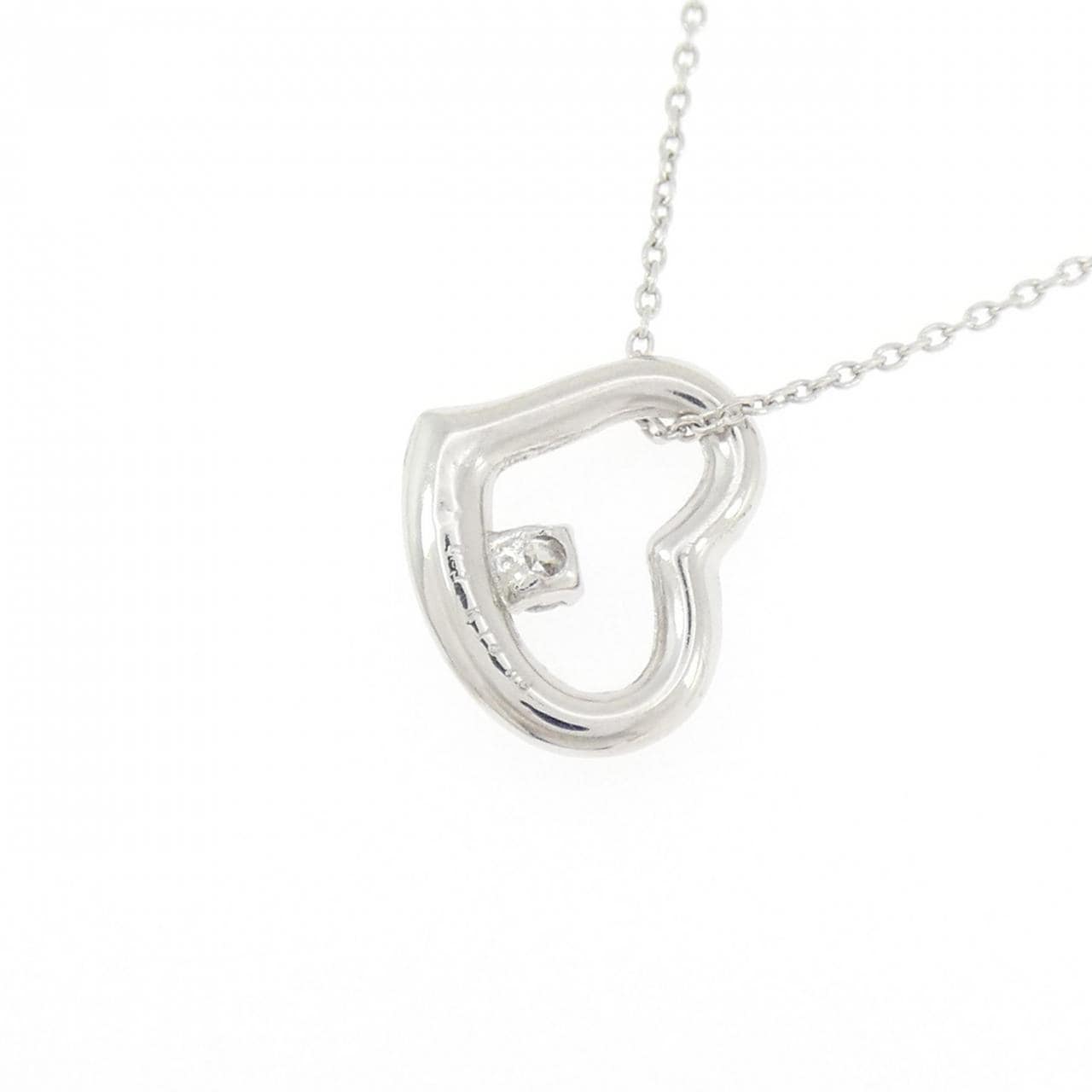 K18WG ハート ダイヤモンド ネックレス 0.08CT