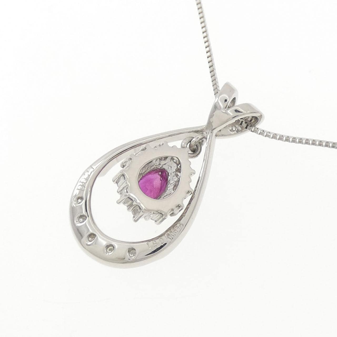 PT900/PT850 ルビー ネックレス 0.51CT