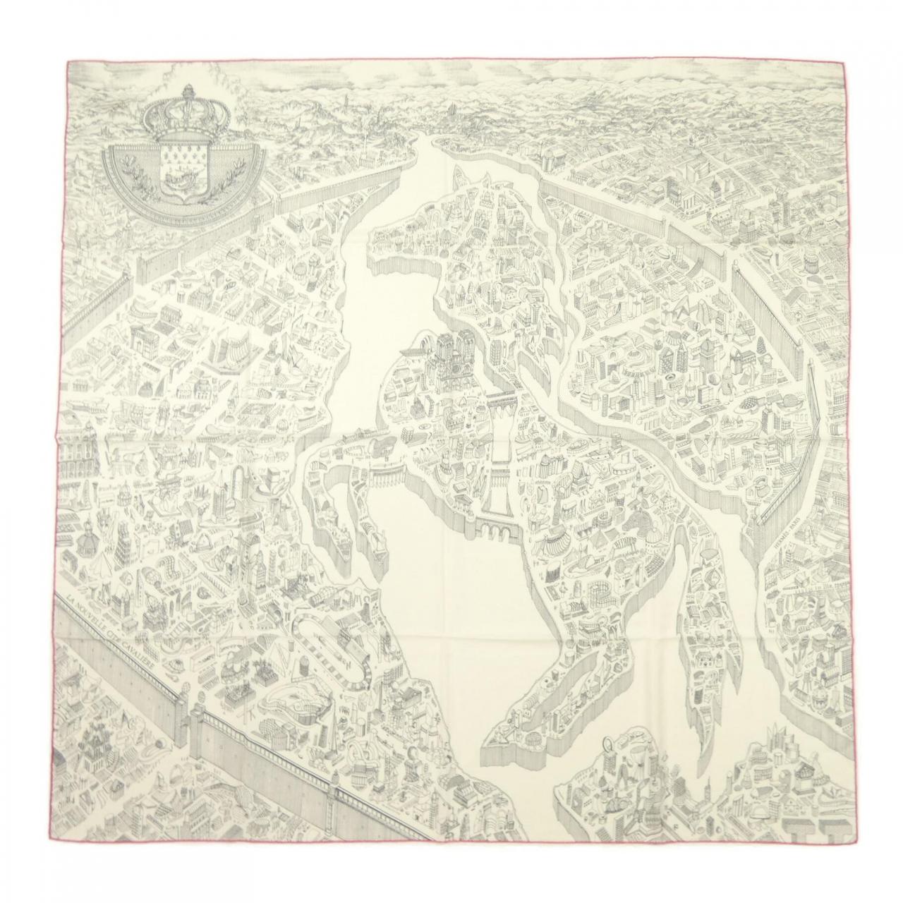 エルメス HERMES LA NOUVELLE CITE CAVALIERE H244273S カレジェアン140 ショール