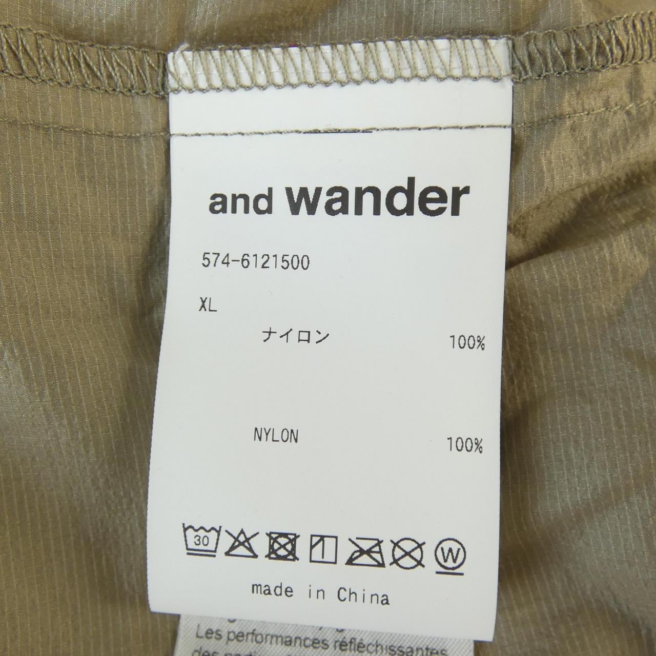 アンドワンダー and wander 574-6121500 ブルゾン