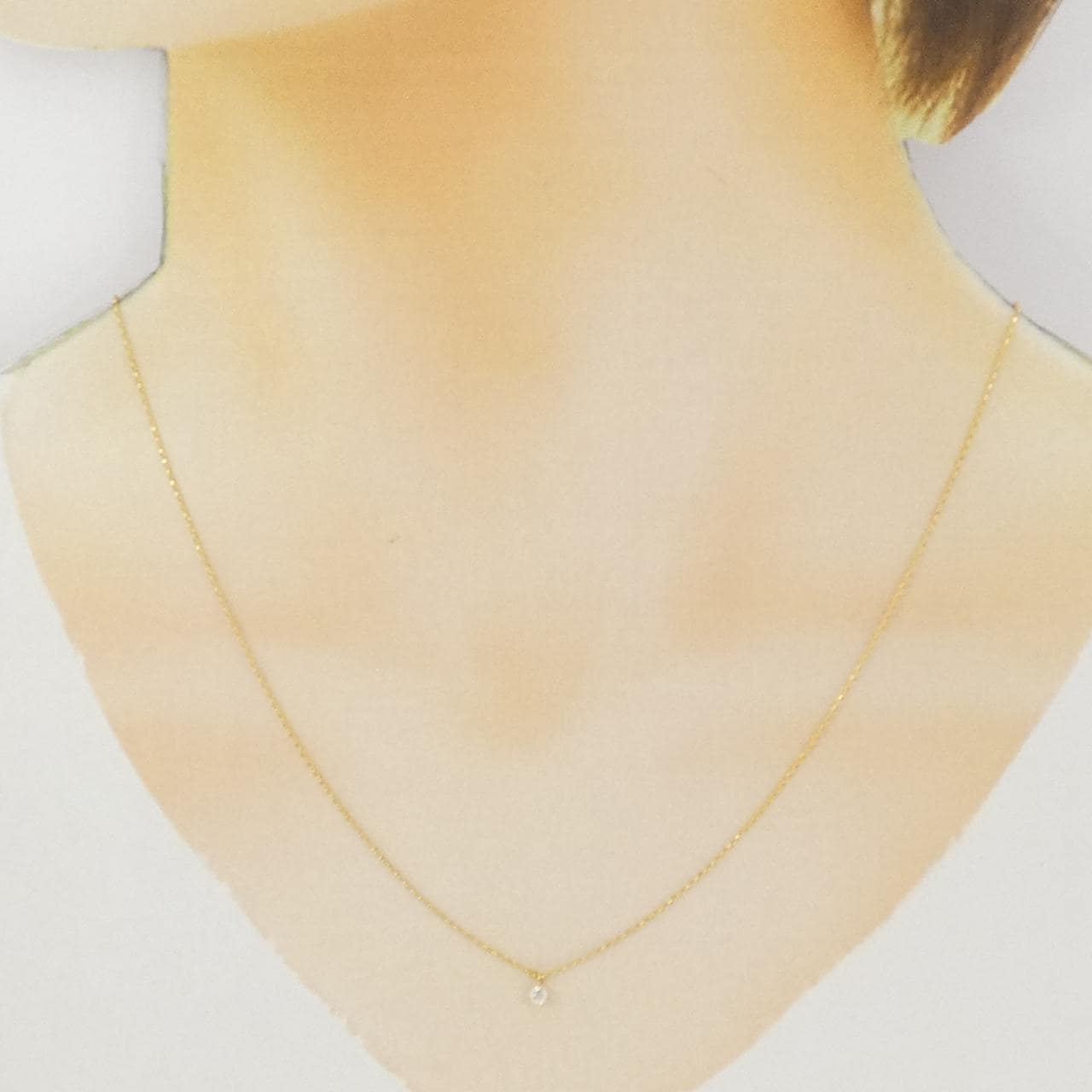 K18YG ソリティア ダイヤモンド ネックレス 0.08CT