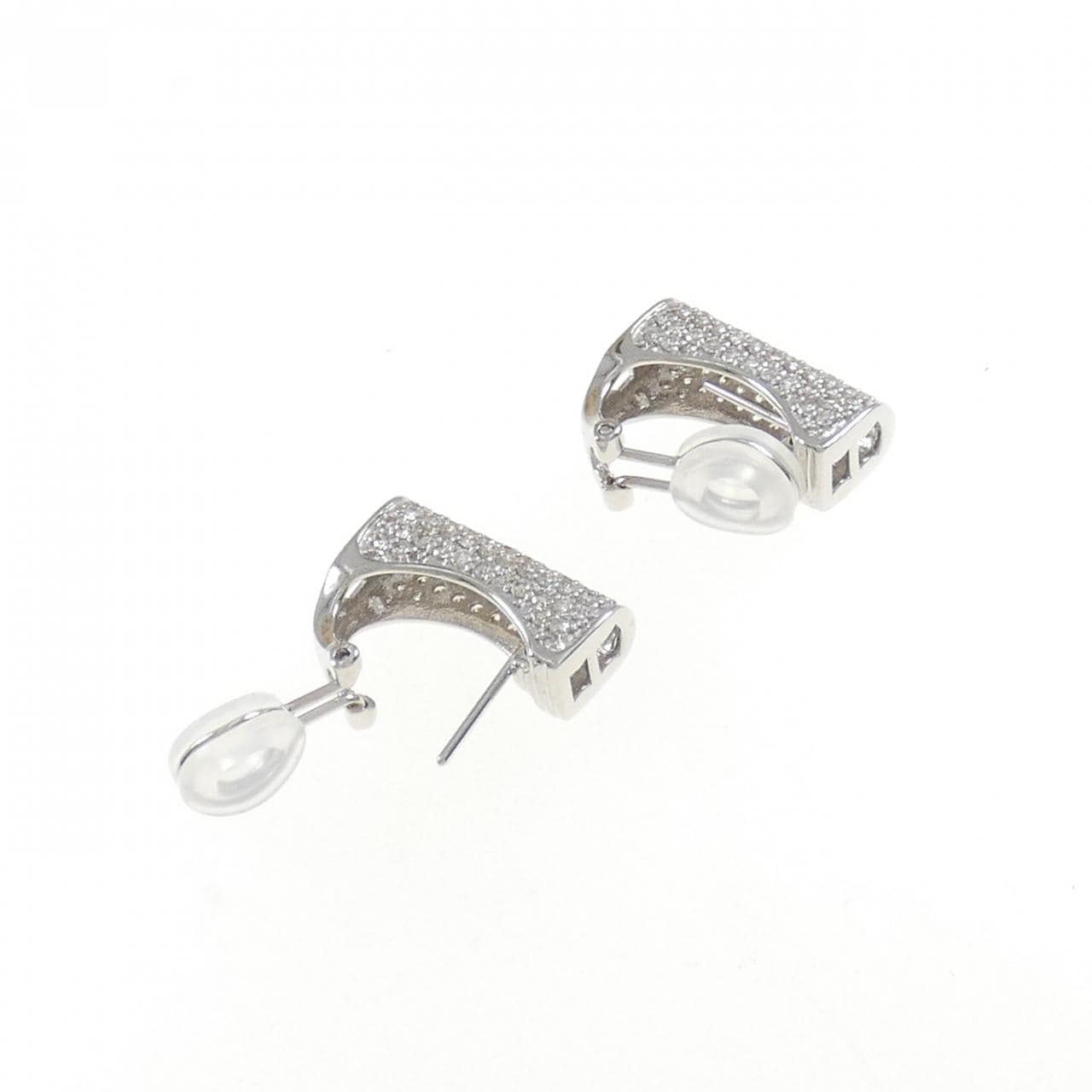 K18WG pave Diamond earrings 2.00CT