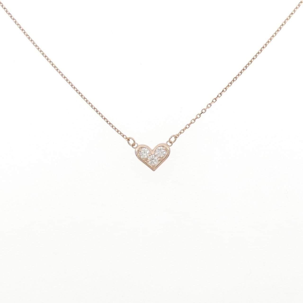 K10PG ハート ダイヤモンド ネックレス 0.15CT