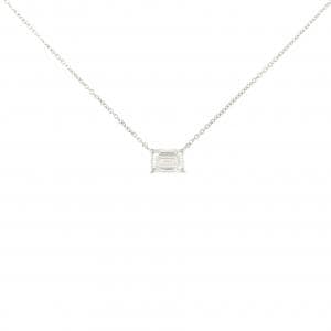 【リメイク】PT900/PT850 ダイヤモンド ネックレス 0.594CT G VVS2 エメラルドカット
