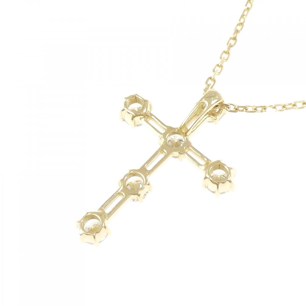 K18YG クロス ダイヤモンド ネックレス 1.00CT