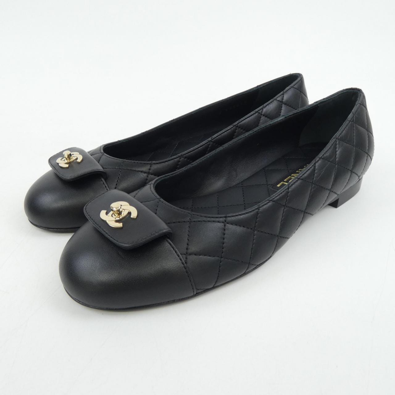 シャネル CHANEL バレリーナ ターンロック G45879B17834 フラットシューズ