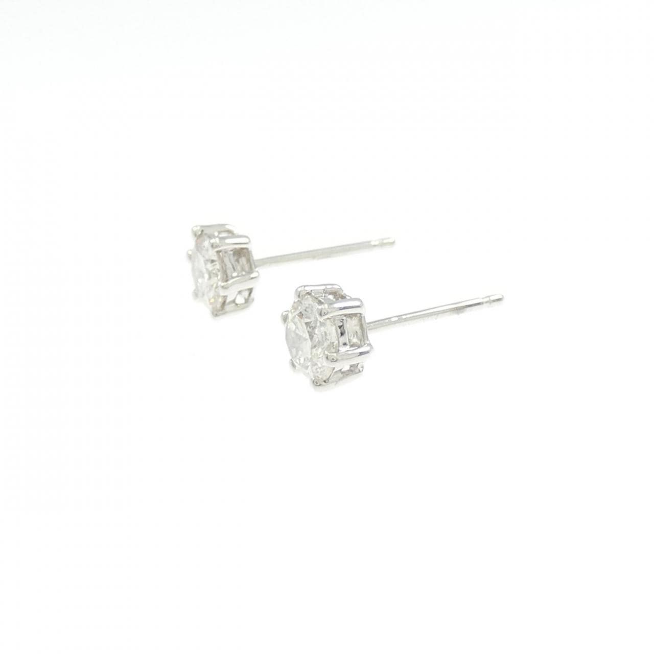 PT900 ソリティア ダイヤモンド ピアス 0.688CT