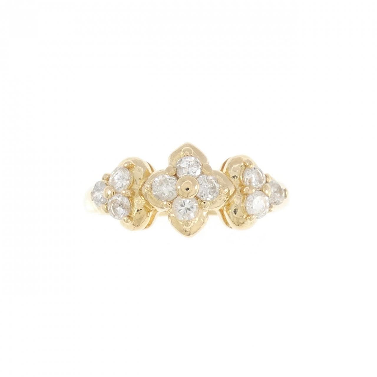 K18YG flower Diamond ring 0.51CT