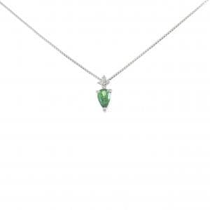 【新品】PT グリーンガーネット ネックレス 0.20CT