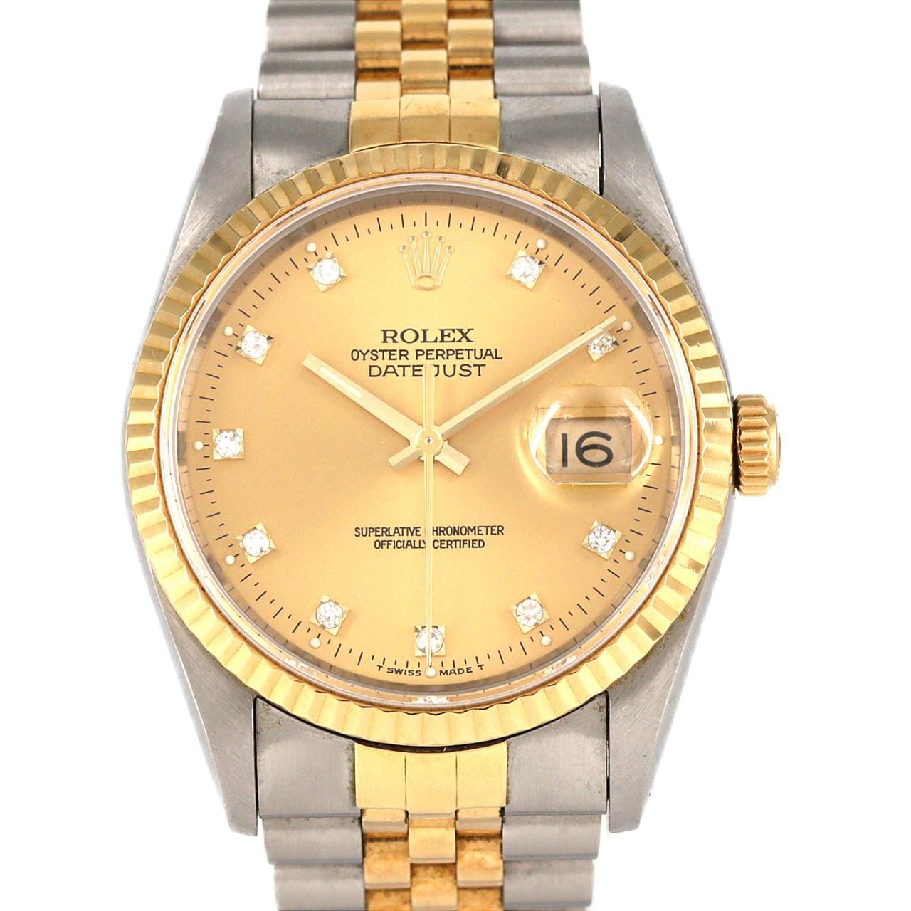 【ノーメンテナンス還元価格】ロレックス デイトジャスト 16233G. SSxYG 自動巻 X番