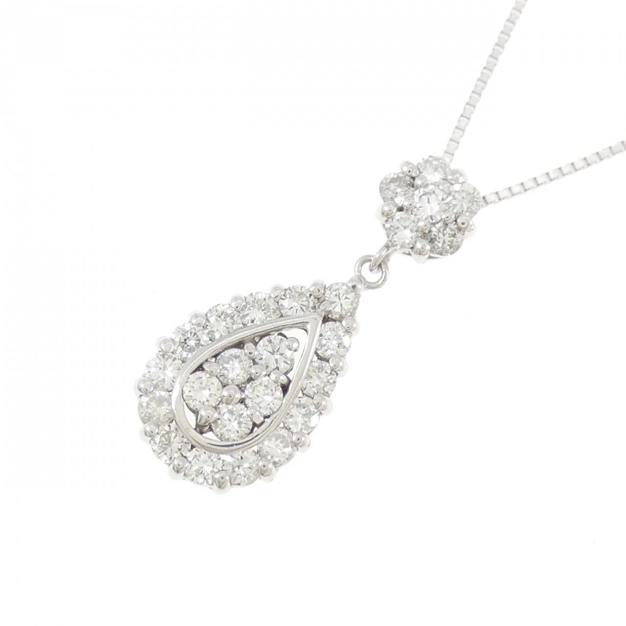 K18WG ダイヤモンド ネックレス 1.00CT